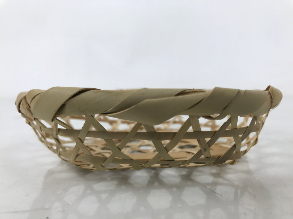 Japanese Hand Woven Bamboo Basket Kago Vtg Mutsume Ami Small Round Morikago B251
