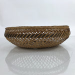 Japanese Hand Woven Bamboo Basket Vtg Small Round Brown Morikago B246