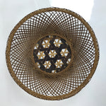 Japanese Hand Woven Bamboo Basket Vtg Small Round Brown Morikago B246