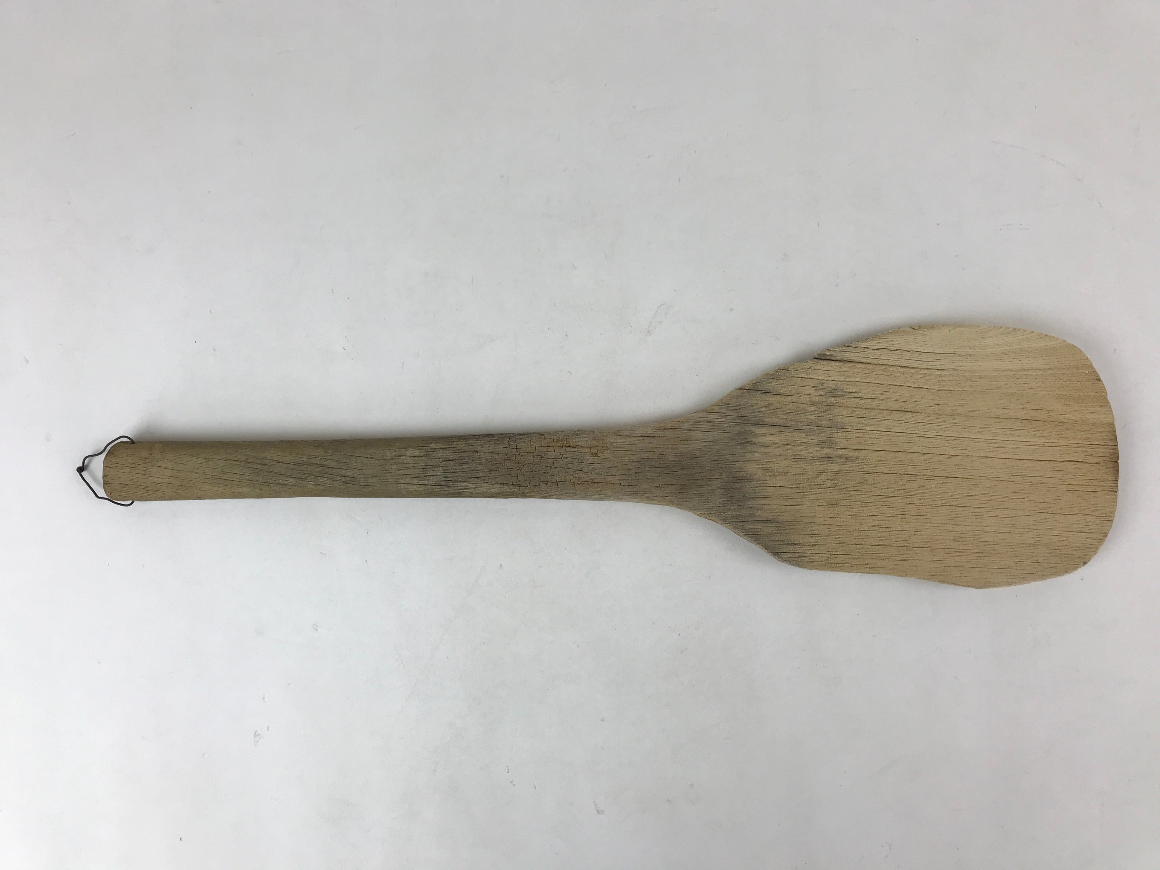 Japanese Hand-carved Wooden Rice Paddle Shamoji Vtg Large Spoon Brown JK614