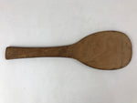 Japanese Hand-carved Wooden Rice Paddle Shamoji Vtg Large Spoon Brown JK615