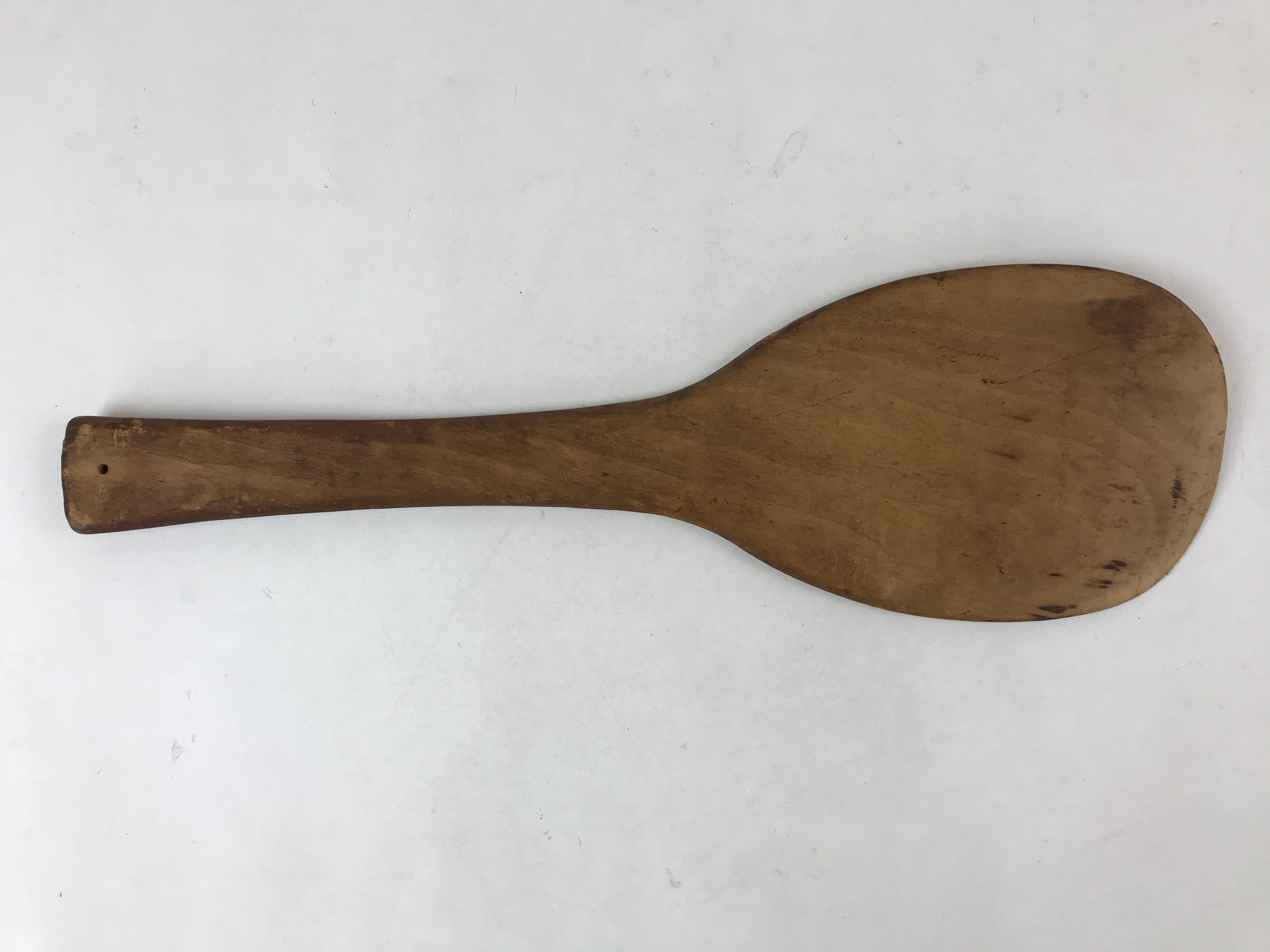 Japanese Hand-carved Wooden Rice Paddle Shamoji Vtg Large Spoon Brown JK615