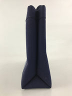Japanese Handbag Vtg Handle Blue Strips Kimono Fabric Tesage-Bukuro KB61
