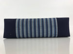 Japanese Handbag Vtg Handle Blue Strips Kimono Fabric Tesage-Bukuro KB61
