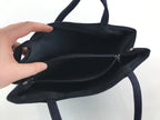 Japanese Handbag Vtg Handle Blue Strips Kimono Fabric Tesage-Bukuro KB61