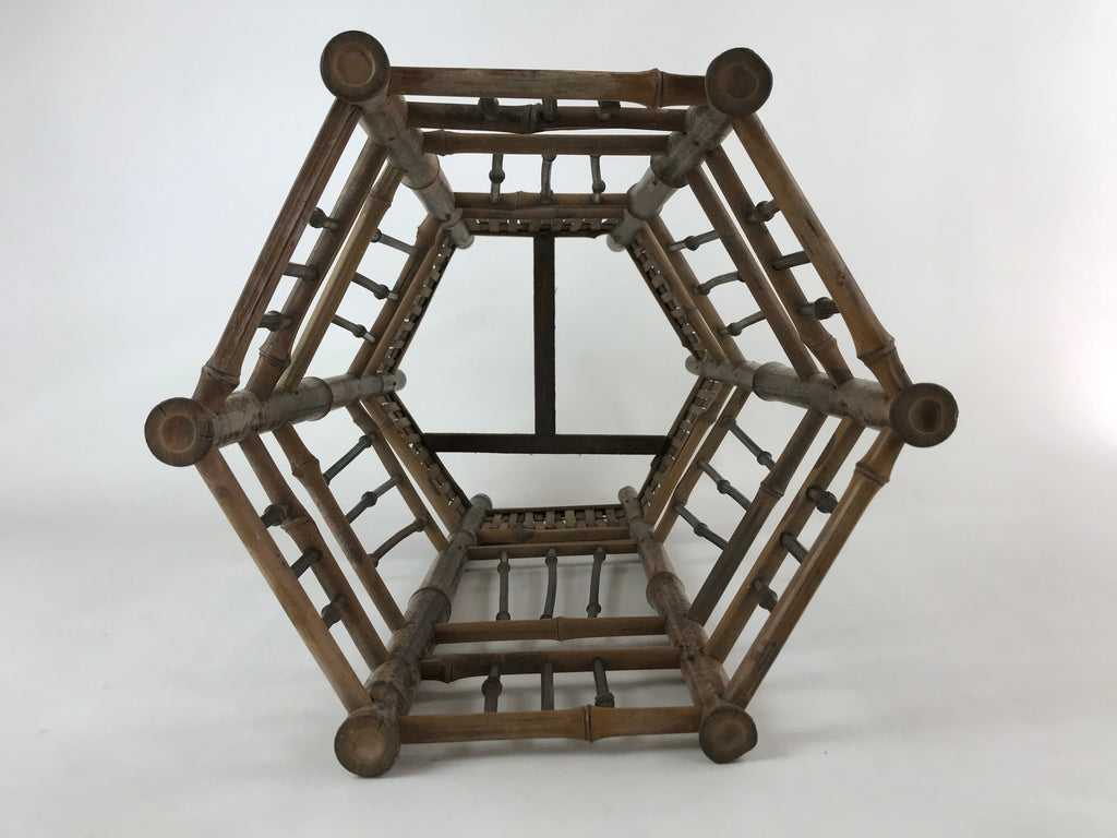 Japanese Handcrafted Bamboo Umbrella Stand Vtg Kasatate Holder Brown JK609