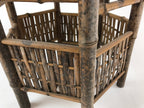 Japanese Handcrafted Bamboo Umbrella Stand Vtg Kasatate Holder Brown JK609