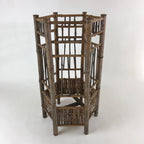 Japanese Handcrafted Bamboo Umbrella Stand Vtg Kasatate Holder Brown JK609