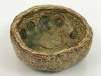 Japanese Handcrafted Rustic Ceramic Bowl Vtg Trinket Dish Beige Brown Bird PY864