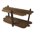 Japanese Handcrafted Rustic Wooden Shelf Vtg Carved Small Stand Brown JK675