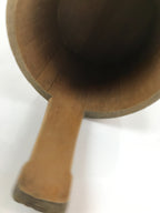 Japanese Handcrafted Wooden Bath Water Bucket Vtg Cypress Oke Ladle Scoop BK24