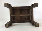 Japanese Handcrafted Wooden Bench Vtg Stool Small Table Shelf Brown JK608