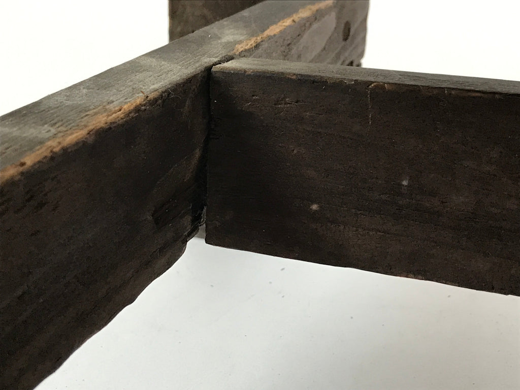Japanese Handcrafted Wooden Bench Vtg Stool Small Table Shelf Brown JK608