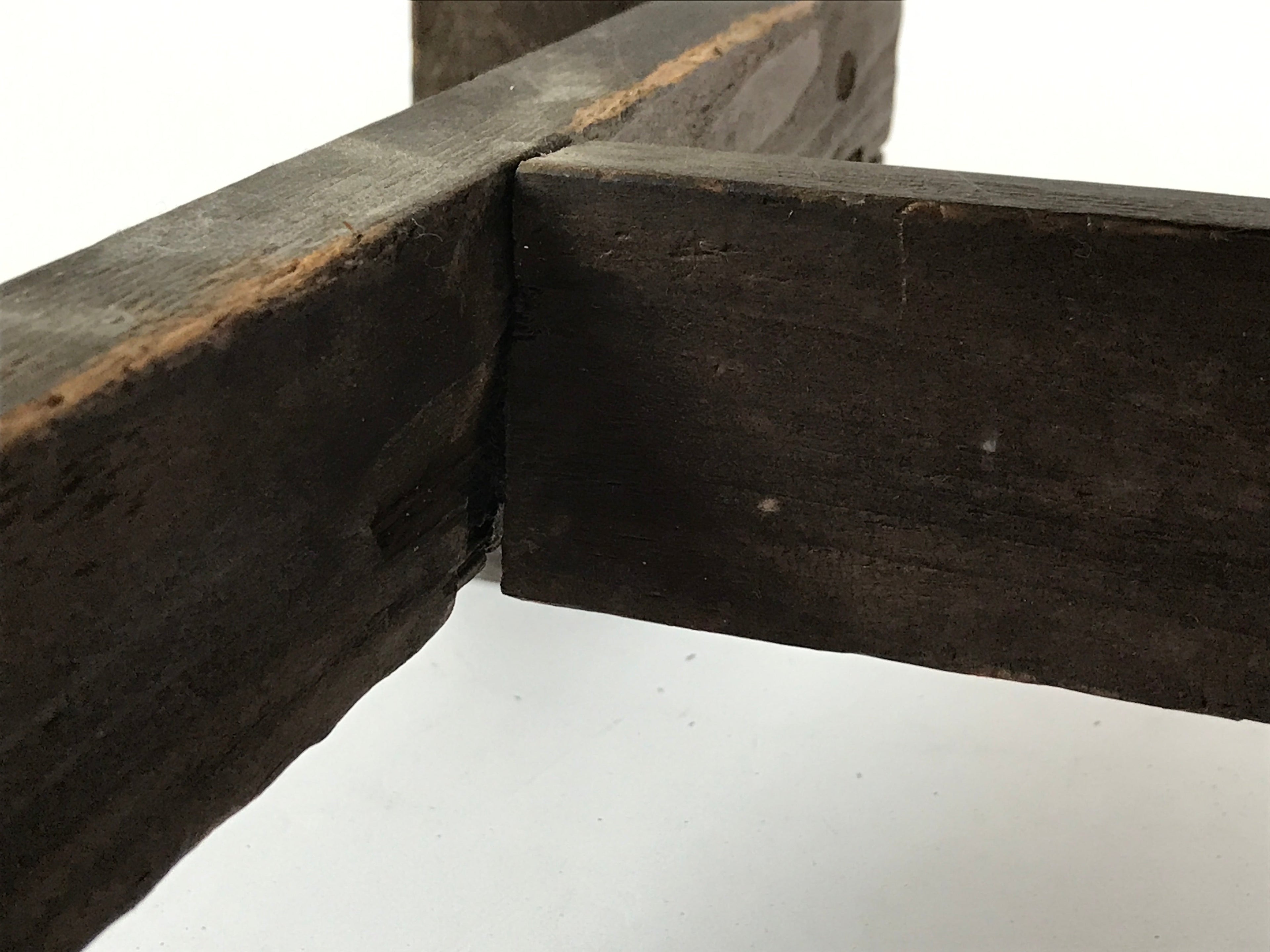 Japanese Handcrafted Wooden Bench Vtg Stool Small Table Shelf Brown JK608