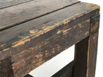 Japanese Handcrafted Wooden Bench Vtg Stool Small Table Shelf Brown JK608