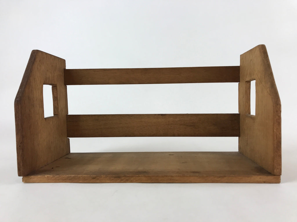 Japanese Handcrafted Wooden Bookshelf Vtg Small Bookcase Stand Brown JK612