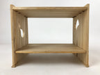 Japanese Handcrafted Wooden Shelf Vtg Small Stand Hyotan Design Brown JK647