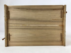 Japanese Handcrafted Wooden Shelf Vtg Small Stand Hyotan Design Brown JK647