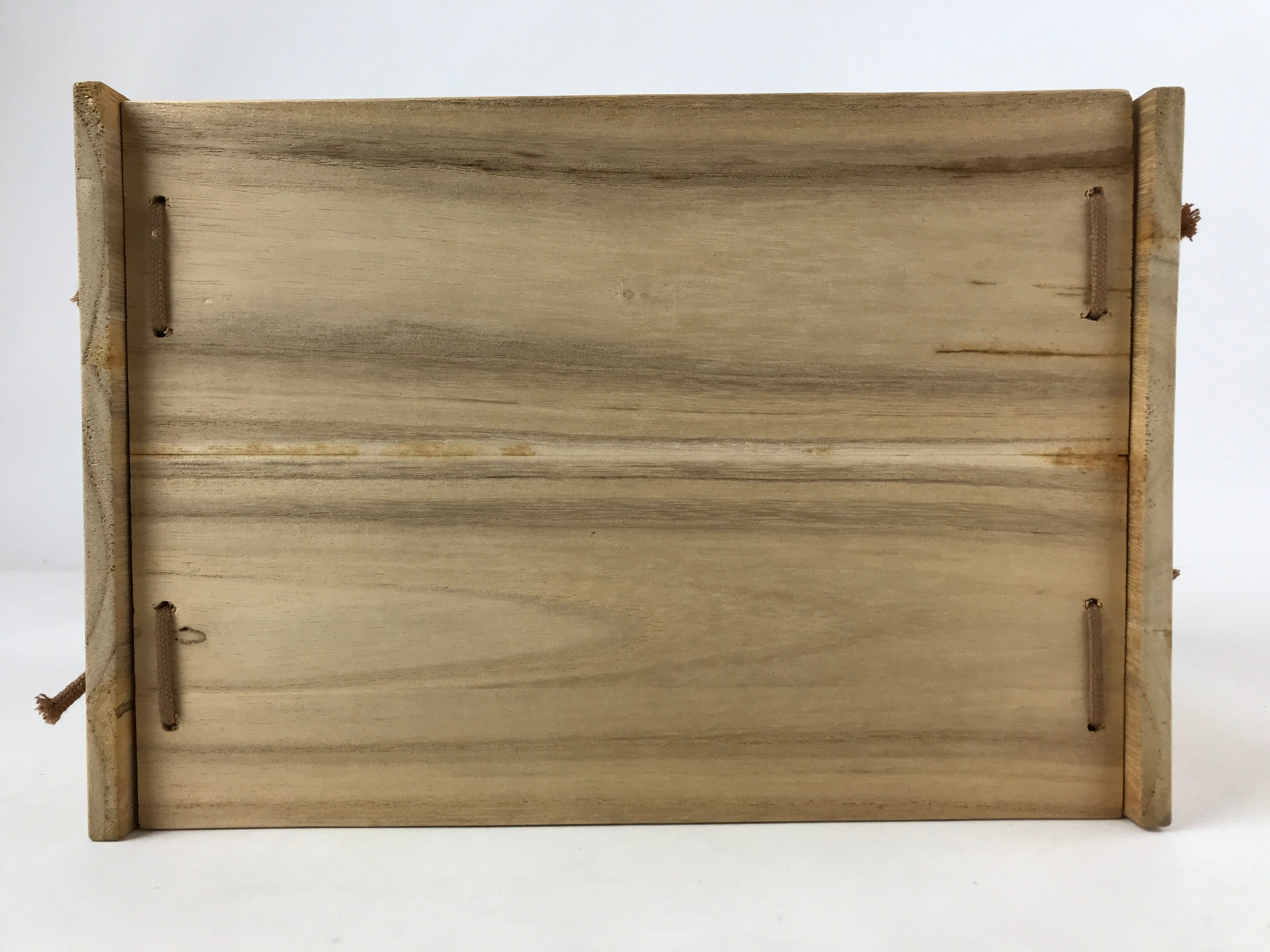 Japanese Handcrafted Wooden Shelf Vtg Small Stand Hyotan Design Brown JK647