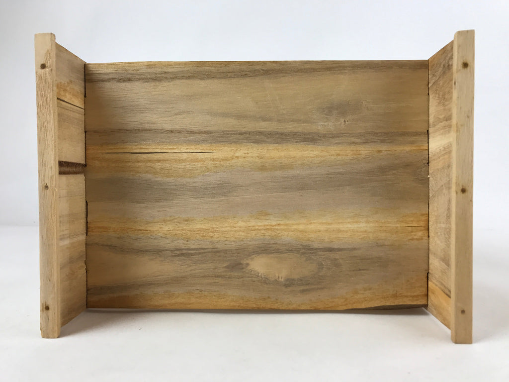 Japanese Handcrafted Wooden Shelf Vtg Small Stand Hyotan Design Brown JK647