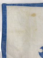 Japanese Handkerchief Vtg Bandana Fabric Expo 1970 Osaka White Blue JK815