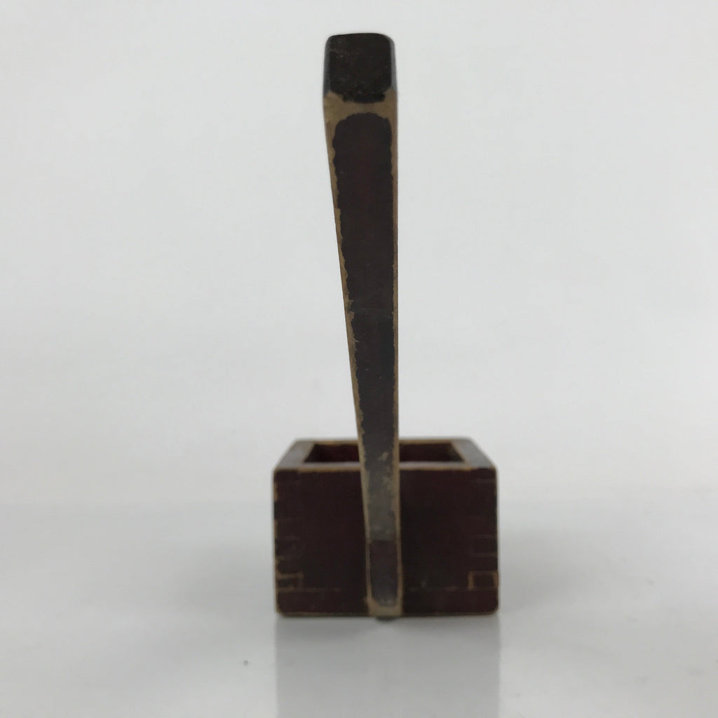 Japanese Handmade Lacquered Wood Masu Liquid Measuring Tool Vtg 0.2L Brown JK688