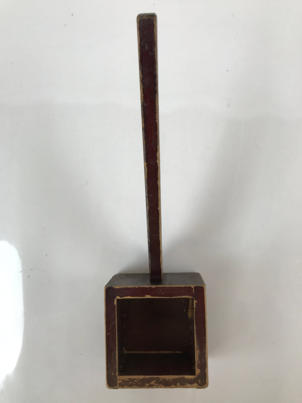 Japanese Handmade Lacquered Wood Masu Liquid Measuring Tool Vtg 0.2L Brown JK688