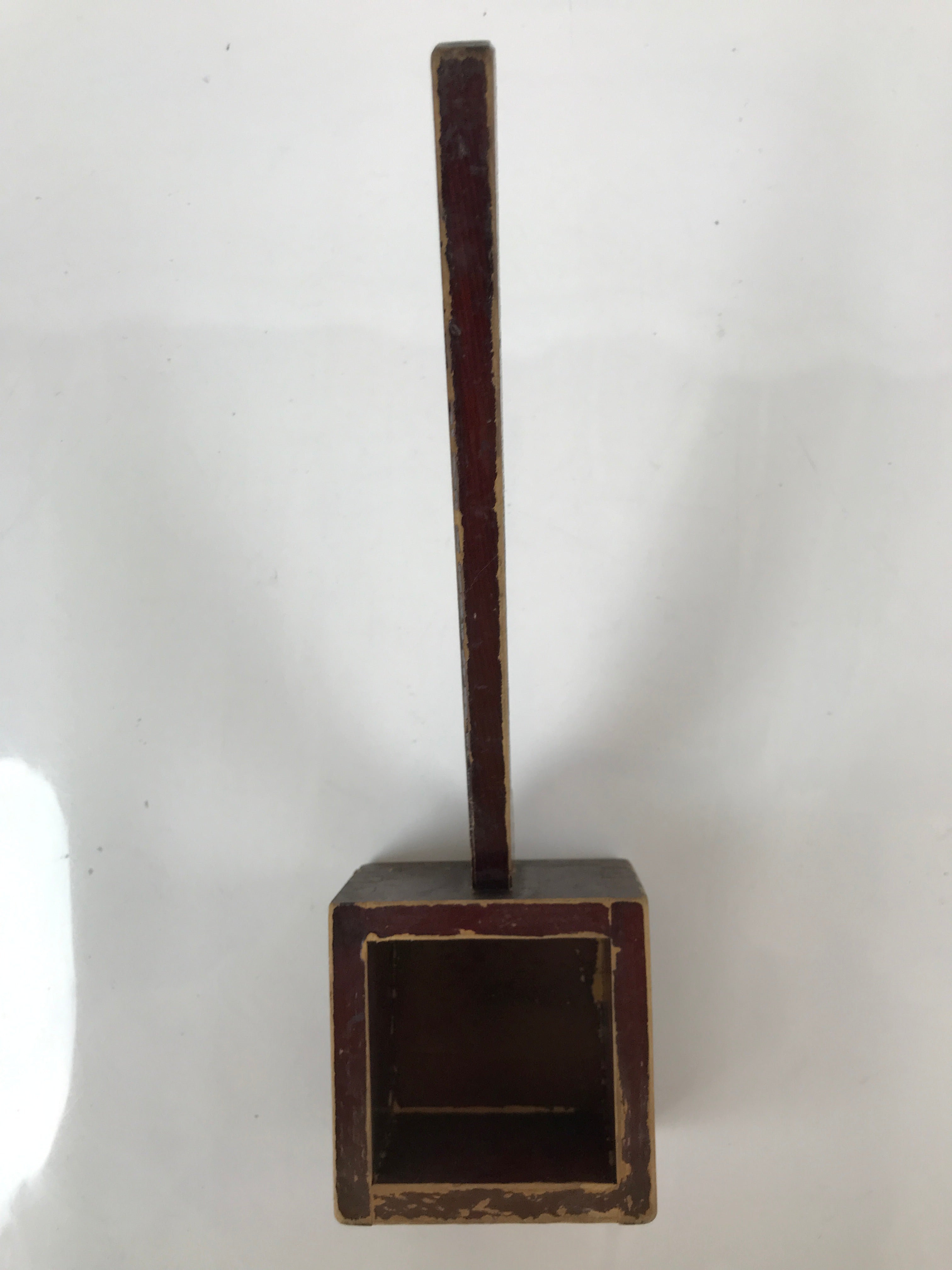Japanese Handmade Lacquered Wood Masu Liquid Measuring Tool Vtg 0.2L Brown JK688