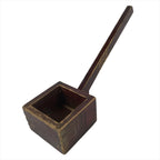 Japanese Handmade Lacquered Wood Masu Liquid Measuring Tool Vtg 0.2L Brown JK688