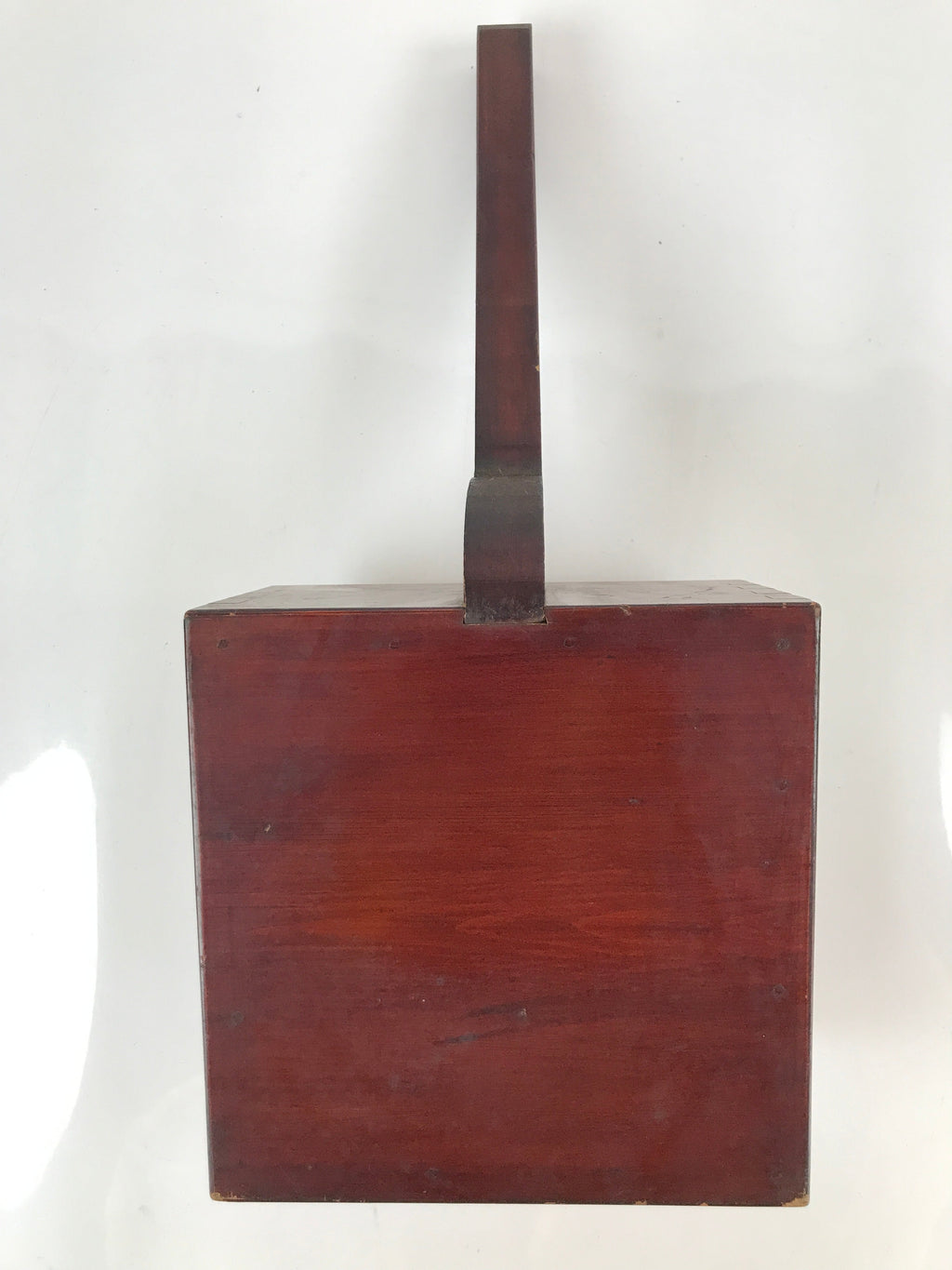 Japanese Handmade Lacquered Wood Masu Liquid Measuring Tool Vtg 2L Brown JK691