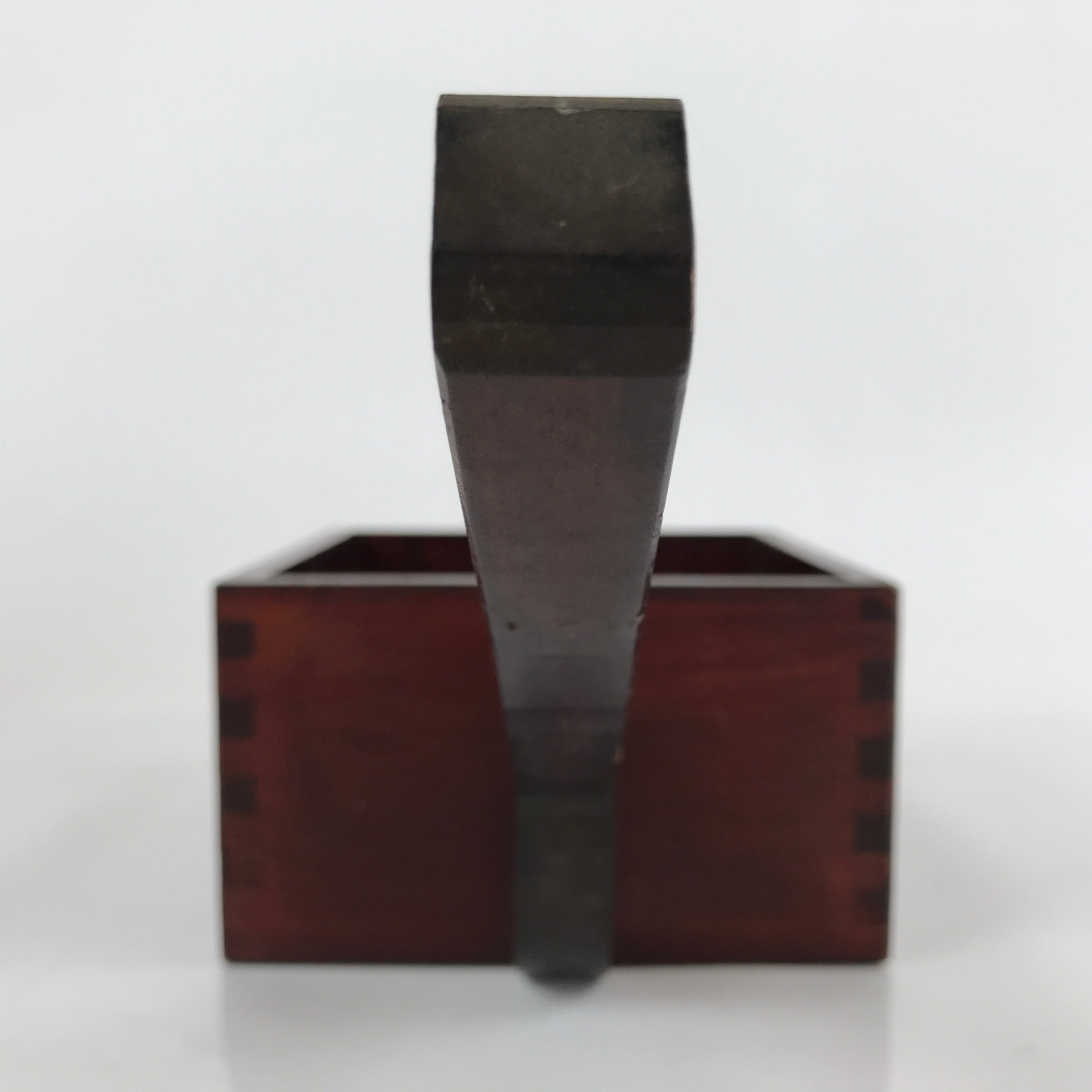Japanese Handmade Lacquered Wood Masu Liquid Measuring Tool Vtg 2L Brown JK691