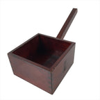 Japanese Handmade Lacquered Wood Masu Liquid Measuring Tool Vtg 2L Brown JK691