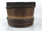 Japanese Handmade Lidded Wooden Oke Bucket Vtg Water Rice Pickles Bamboo BK46