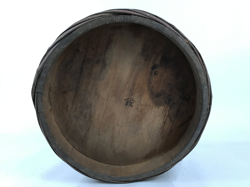 Japanese Handmade Lidded Wooden Oke Bucket Vtg Water Rice Pickles Bamboo BK46