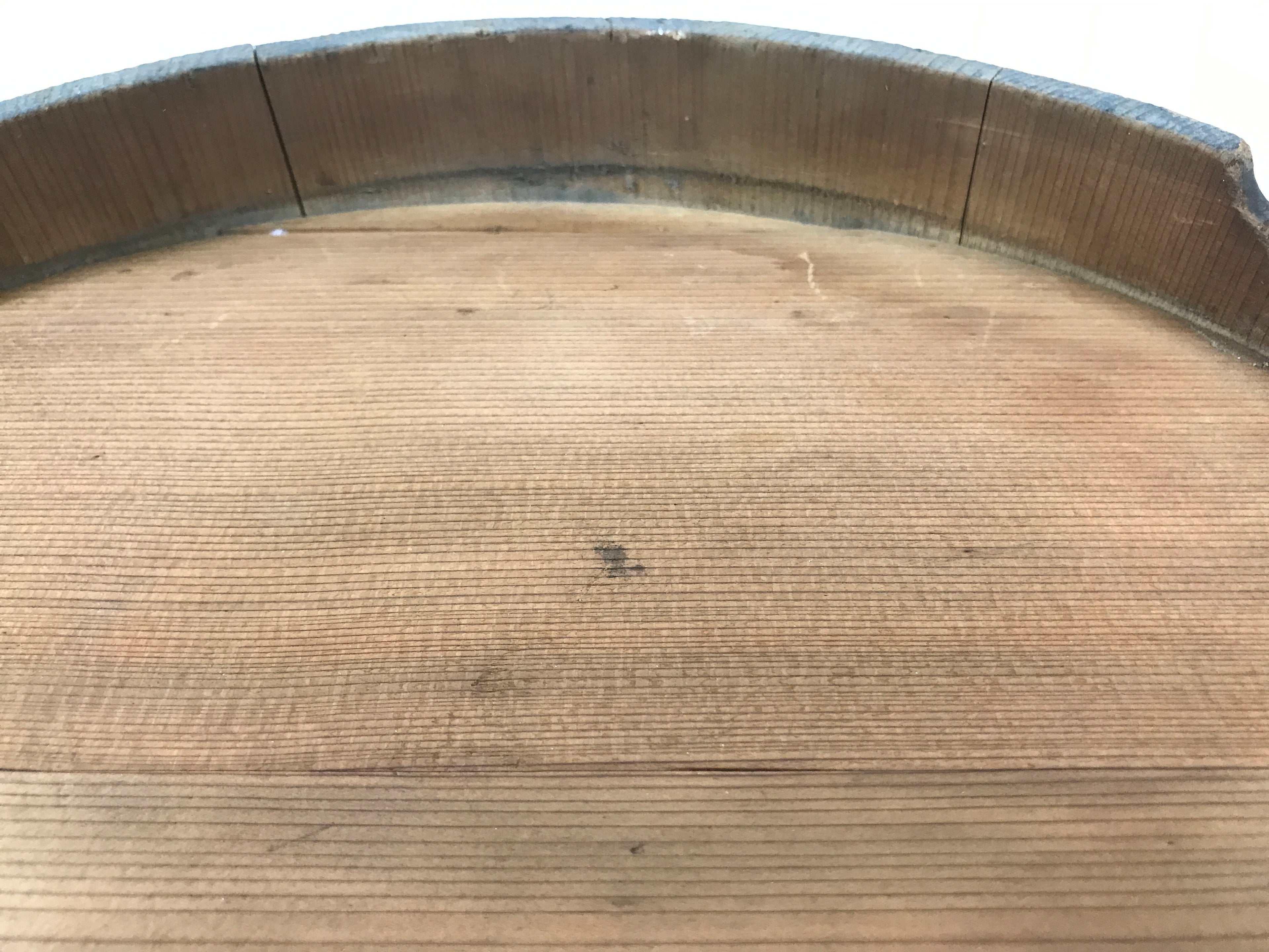 Japanese Handmade Lidded Wooden Oke Bucket Vtg Water Rice Sifting Screen BK45
