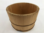 Japanese Handmade Lidded Wooden Oke Bucket Vtg Water Rice Storage BK27