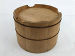 Japanese Handmade Lidded Wooden Oke Bucket Vtg Water Rice Storage BK27