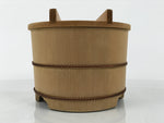 Japanese Handmade Lidded Wooden Oke Bucket Vtg Water Rice Storage BK48