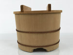 Japanese Handmade Lidded Wooden Oke Bucket Vtg Water Rice Storage BK48