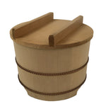 Japanese Handmade Lidded Wooden Oke Bucket Vtg Water Rice Storage BK48
