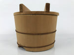 Japanese Handmade Lidded Wooden Oke Bucket Vtg Water Rice Storage BK50