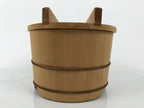 Japanese Handmade Lidded Wooden Oke Bucket Vtg Water Rice Storage BK50