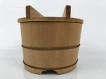 Japanese Handmade Lidded Wooden Oke Bucket Vtg Water Rice Storage BK50