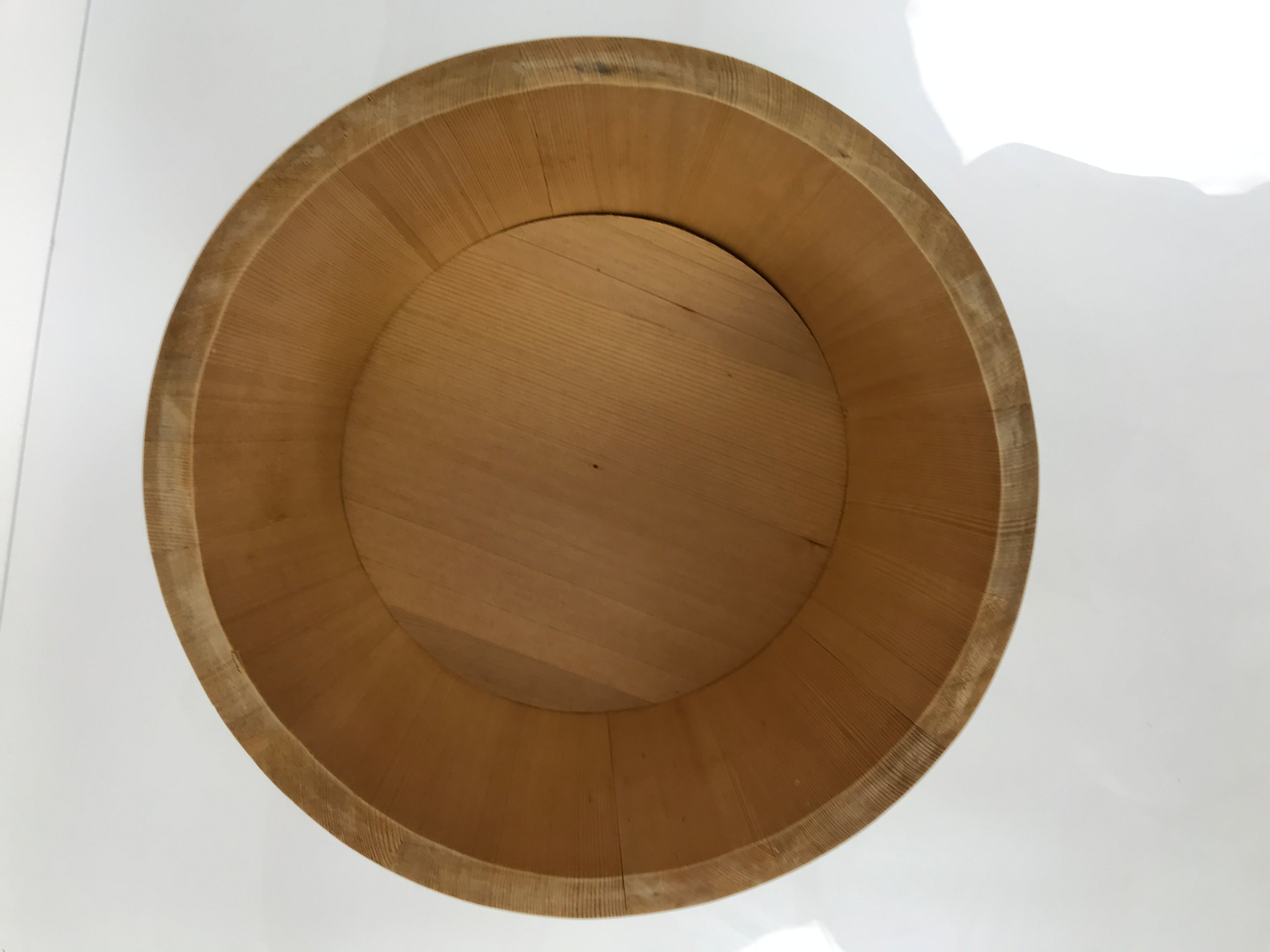 Japanese Handmade Lidded Wooden Oke Bucket Vtg Water Rice Storage BK50