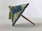 Japanese Handmade Miniature Umbrella Figurine Vtg Kasa Decoration Blue JK591