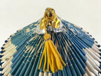 Japanese Handmade Miniature Umbrella Figurine Vtg Kasa Decoration Blue JK591