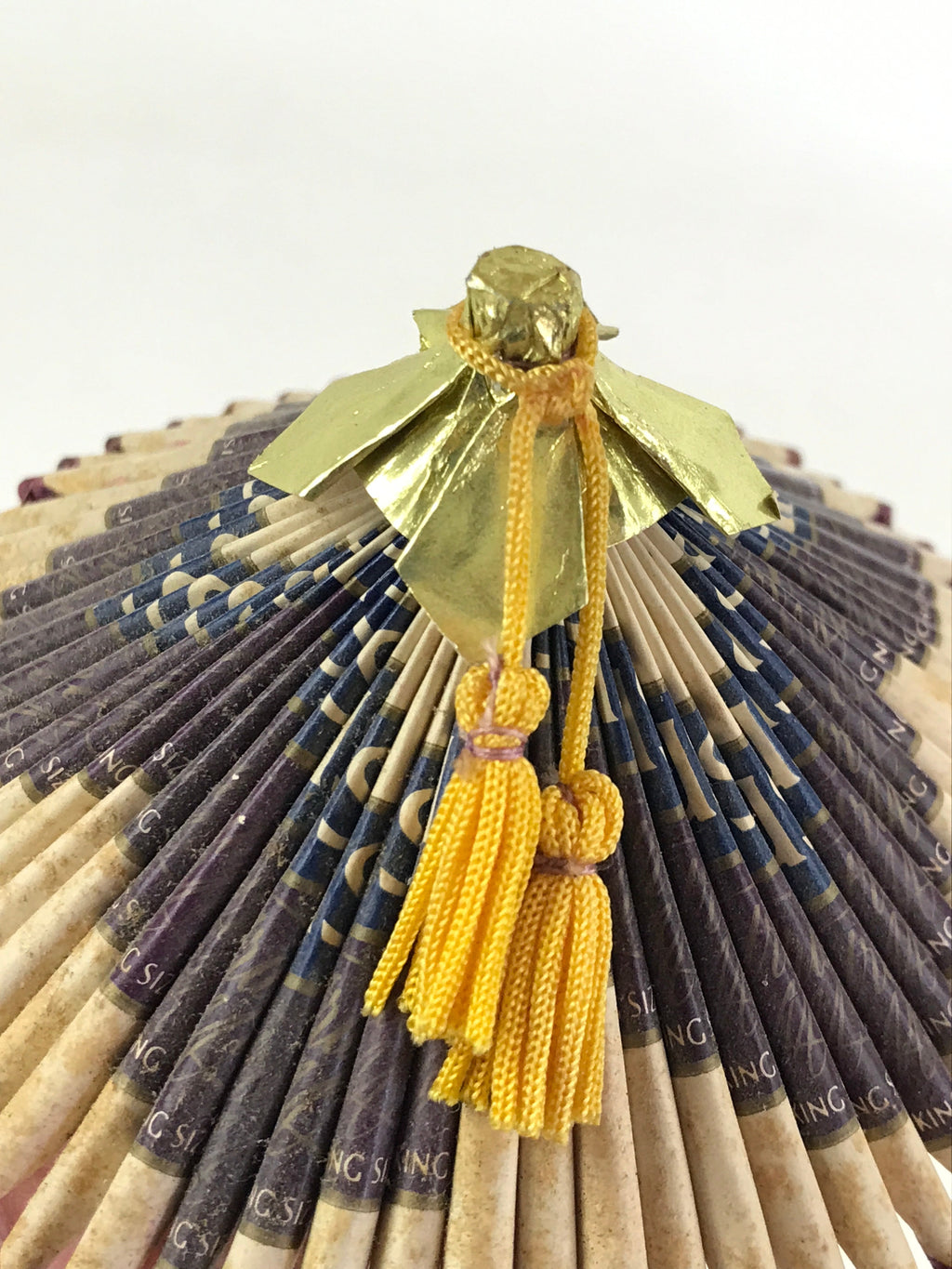 Japanese Handmade Miniature Umbrella Figurine Vtg Kasa Decoration Purple JK592