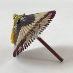 Japanese Handmade Miniature Umbrella Figurine Vtg Kasa Decoration Purple JK592
