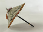 Japanese Handmade Miniature Umbrella Figurine Vtg Kasa Decoration White JK593