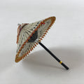 Japanese Handmade Miniature Umbrella Figurine Vtg Kasa Decoration White JK593